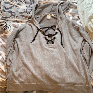 Pink hooded sweatshirt